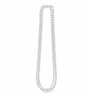 3 colliers de décoration mini-perles argent 82cm par collier