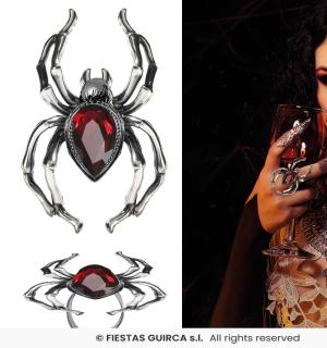 Bague en métal araignée