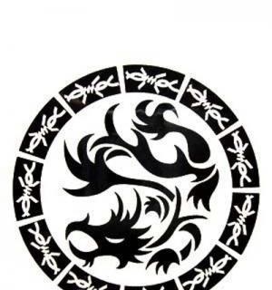 Tatouage temporaire dragon en cercle
