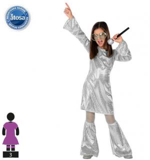 Tunique disco argentée fille taille 7/9 ans