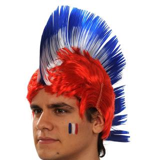 Perruque punk tricolore