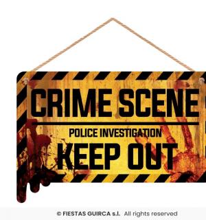 Panneau en bois Crime Scene 30x20cm