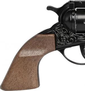 Révolver pistolet cow-boy métal Gonher noir 27cm 8 coups