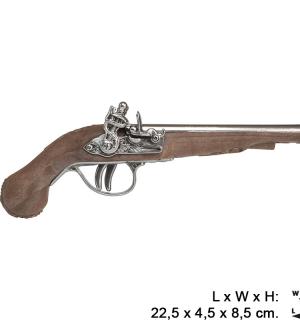 Pistolet de pirate en métal 23cm réaliste Gonher