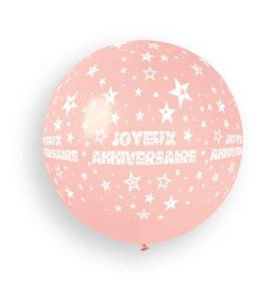 Ballon géant joyeux anniversaire Rose