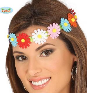 Bandeau ruban fleurs multicolores
