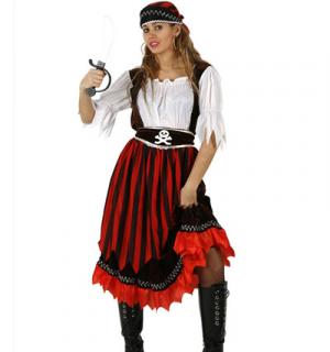 Pirate femme rouge noire taille M/L