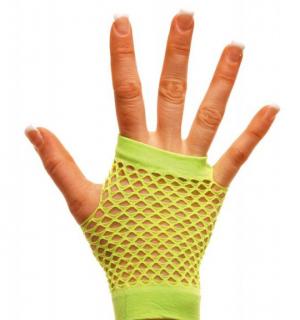 Mitaines courtes fluo verte résille