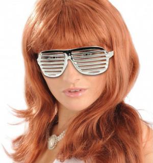 Lunettes disco grille argent (N49)
