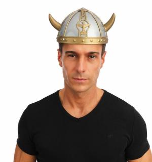 Casque viking argent et or
