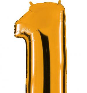 Ballon or chiffre 1 en mylar 86 cm