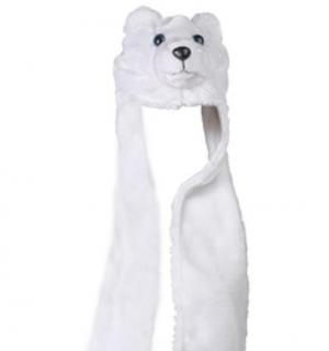 Bonnet tête d'ours, écharpe, moufle