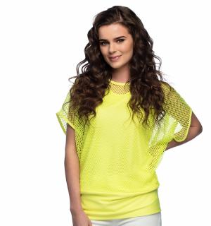 Débardeur top jaune fluo avec t-shirt résille