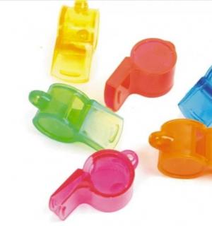Sifflet transparent en plastique