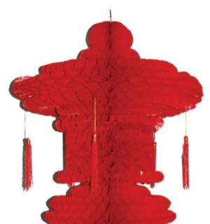 Suspension lanterne chinoise rouge géante