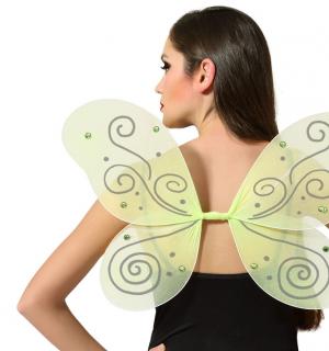 Ailes de papillon / fée jaune-vert 48x37cm