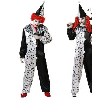 Clown effrayant noir et blanc taille M/L