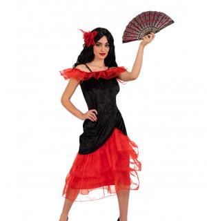 Robe espagnole noire et rouge taille M/L