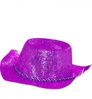 Chapeau cow boy à paillettes fuchsia