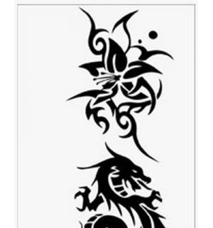 Tatouage temporaire dragon et fleur