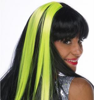 Paire d'extensions cheveux fluo vert
