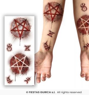 Tatouages éphémères blessures sataniques