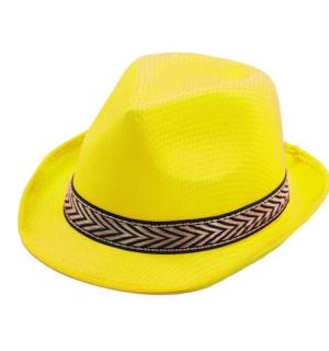 Lot de 100 borsalinos polyester Tony jaune fluo