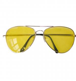 Lunettes disco type aviateur jaune (N31)