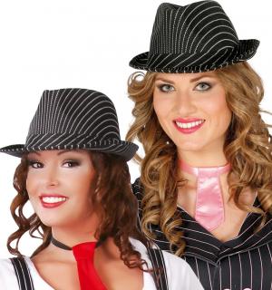 Borsalino polyester noir rayé