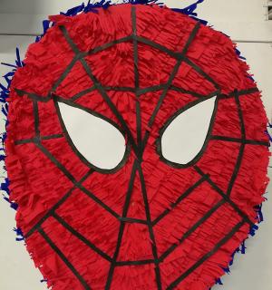 Pinata tête Spiderman fabrication artisanale