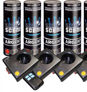 Pack complet système de tir 4 bases + 4 jets de scène 2m 25s