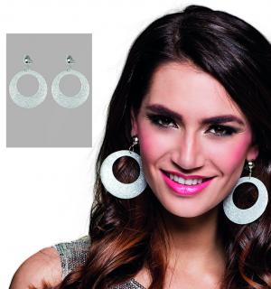 Boucles d'oreilles disco à paillettes argent