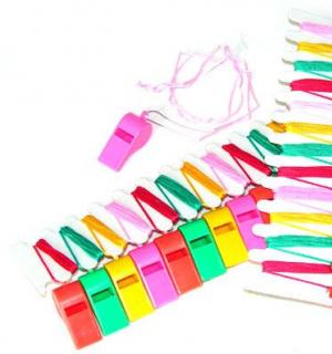 1 sifflet plastique couleur