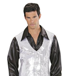 Gilet a paillettes argent taille XL