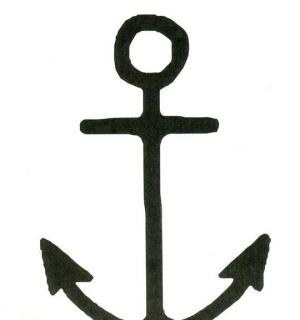Tatouage temporaire ancre marine fine