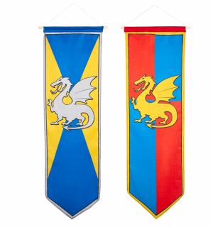 Etendard oriflamme médiéval Dragons 30x100cm