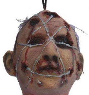 Tête coupée homme et barbelé