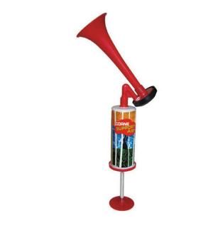 Corne de supporter à main à piston