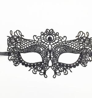 Loup diamant dentelle amidonnée noir