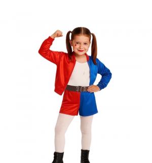 Harley Quinn roge et bleu taille 8/10 ans