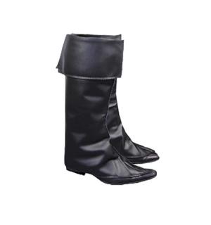 Couvre-bottes noirs de pirate en simili