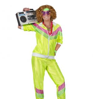 Jogging fluo années 80 jaune taille L