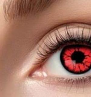 Paire de lentilles cosmétiques VAMPIRE ROUGE hebdomadaires