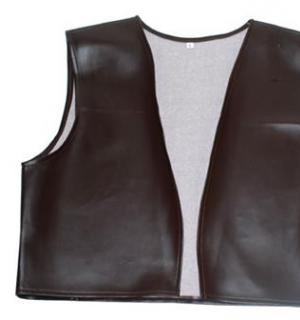 Gilet marron imitation cuir de vacher cow-boy taille M/L