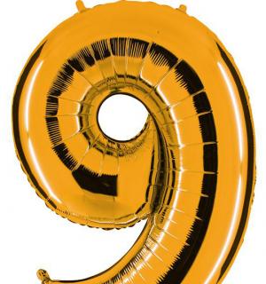 Ballon or chiffre 9 en mylar 86 cm