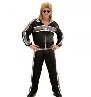Survêtement années 80 noir argent taille XL