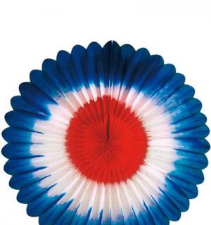 Eventail tricolore 36 cm