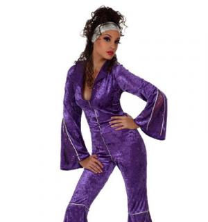 Combinaison disco femme pourpre taille S