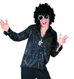 Chemise disco noir homme taille XL