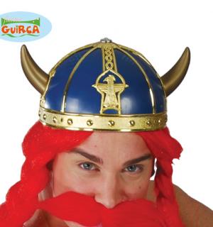 Casque viking bleu
